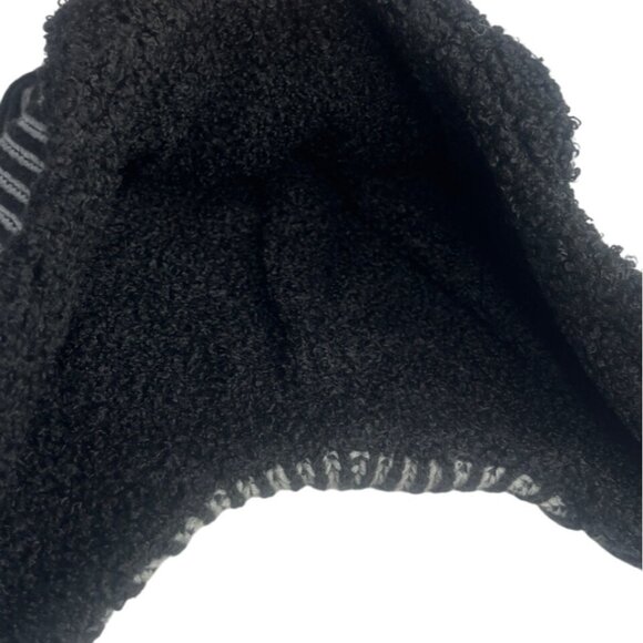 All In Motion Striped Sherpa Lined Trapper Hat Black OS Warm Lined - Picture 4 of 9